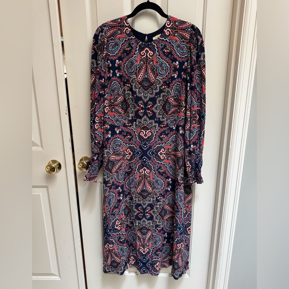 Boden Paisley Smocked Cuff Midi Dress - Picture 3 of 7